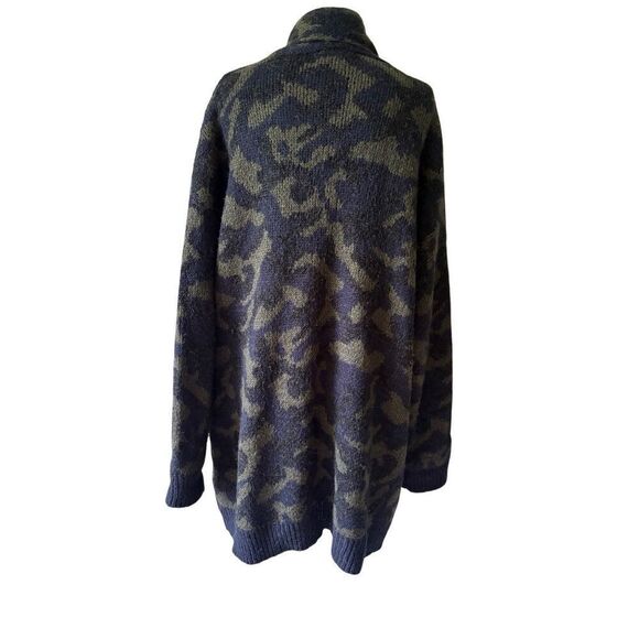 Anthropologie Jensen Cardigan size L Green Blue Open Front Camo Open Front - Picture 4 of 12